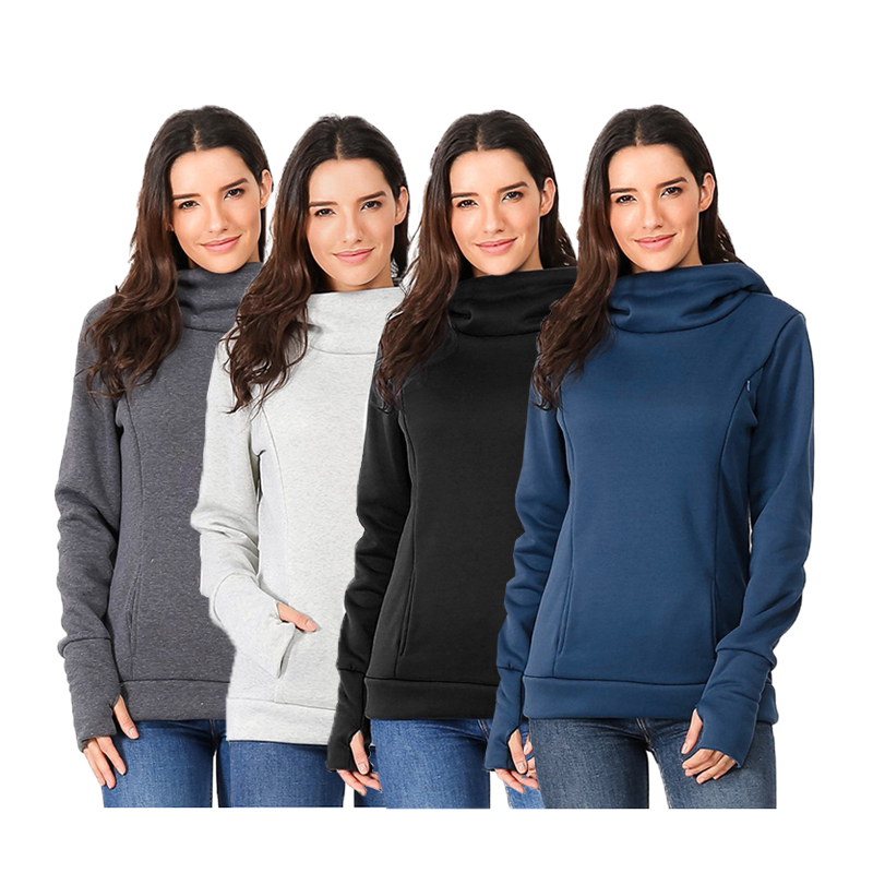 Цвёрдаколерны друкаваны капюшон медсястры Hoodie Top