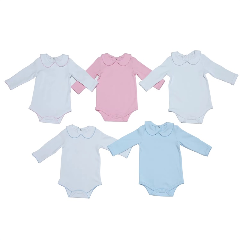 Дзіцячая адзенне Custom Picot Trim Baby Onesie